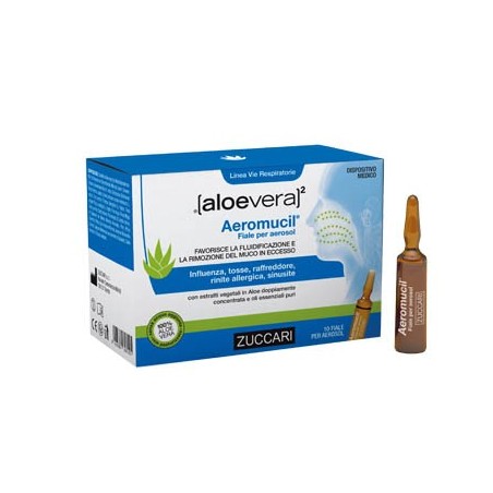 Zuccari Aloevera2 Aeromucil fiale nebulizzanti per aerosol 10 x 5 ml Zuccari Aloevera2 Aeromucil fiale nebulizzanti per aerosol 10 x 5 ml