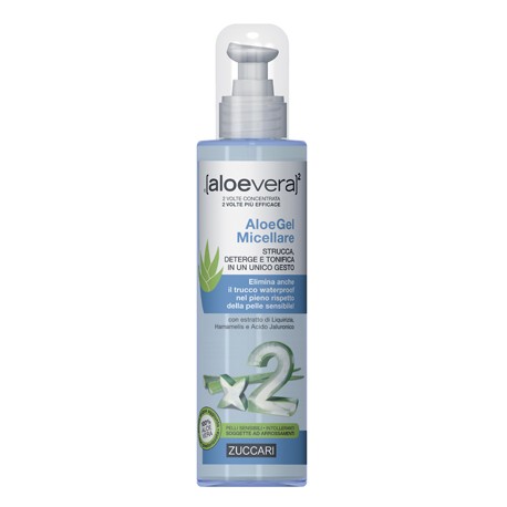 Zuccari Aloevera2 AloeGel Micellare struccante detergente tonificante viso 200 ml