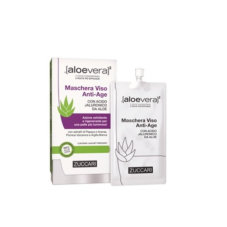 Zuccari Maschera Viso Anti-Age con aloe e acido ialuronico 4 x 20 ml