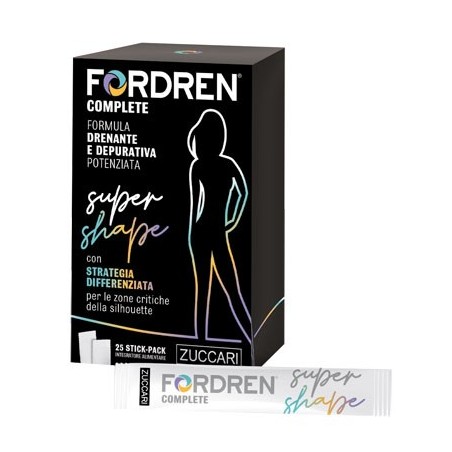 Zuccari Fordren Complete Super Shape integratore drenante rimodellante 25 stick 10 ml Zuccari Fordren Complete Super Shape integratore drenante rimodellante 25 stick 10 ml