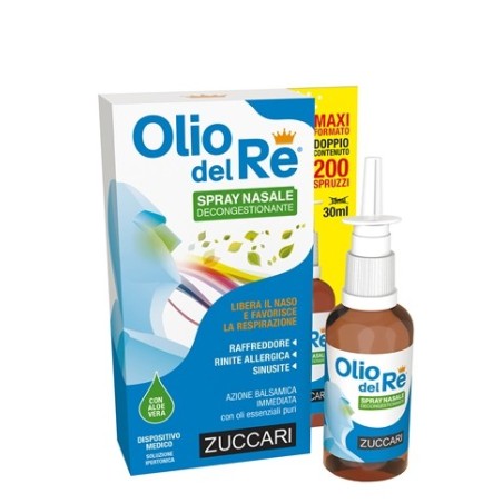 Zuccari Olio del Re Spray nasale per raffreddore 100% naturale 30 ml Zuccari Olio del Re Spray nasale per raffreddore 100% naturale 30 ml