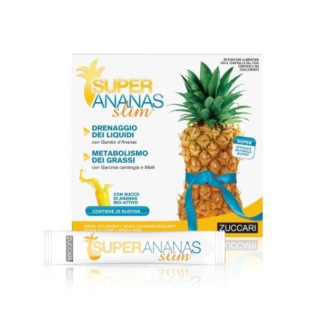 Zuccari Super Ananas Slim - Integratore drenante e dimagrante 25 bustine Zuccari Super Ananas Slim - Integratore drenante e dimagrante 25 bustine