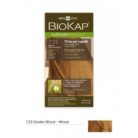 Bios Line Biokap Nutricolor Delicato Tinta per capelli 7.33 Biondo grano dorato tubo + flacone Bios Line Biokap Nutricolor Delicato Tinta per capelli 7.33 Biondo grano dorato tubo + flacone