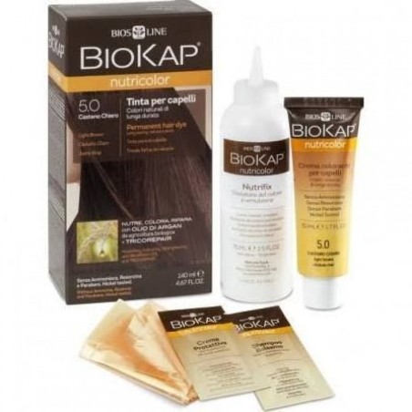 Bios Line Biokap Nutricolor Delicato Tinta per capelli 5.0 Castano chiaro naturale tubo + flacone Bios Line Biokap Nutricolor Delicato Tinta per capelli 5.0 Castano chiaro naturale tubo + flacone