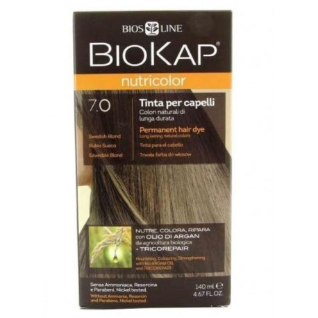 Bios Line Biokap Nutricolor Delicato Tinta per capelli 7.0 Biondo medio naturale tubo + flacone
