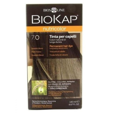 Bios Line Biokap Nutricolor Delicato Tinta per capelli 7.0 Biondo medio naturale tubo + flacone Bios Line Biokap Nutricolor Delicato Tinta per capelli 7.0 Biondo medio naturale tubo + flacone