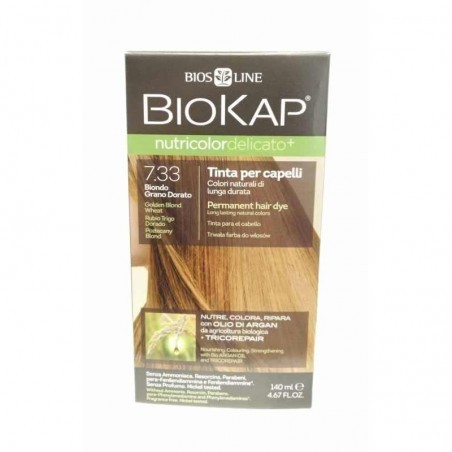 Bios Line Biokap Nutricolor Delicato Tinta per capelli 7.33 Biondo Grano Dorato tubo + flacone Bios Line Biokap Nutricolor Delicato Tinta per capelli 7.33 Biondo Grano Dorato tubo + flacone