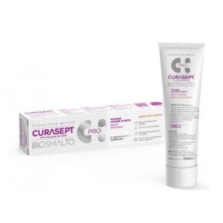 Curasept Biosmalto Pro Mousse denti sensibili gusto frutta 50 ml