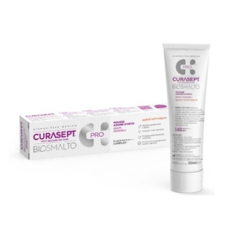 Curasept Biosmalto Pro Mousse denti sensibili gusto frutta 50 ml Curasept Biosmalto Pro Mousse denti sensibili gusto frutta 50 ml
