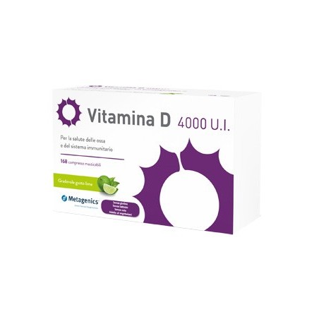 Metagenics Vitamina D 4000UI integratore per ossa e difese immunitarie 168 compresse masticabili Metagenics Vitamina D 4000UI integratore per ossa e difese immunitarie 168 compresse masticabili