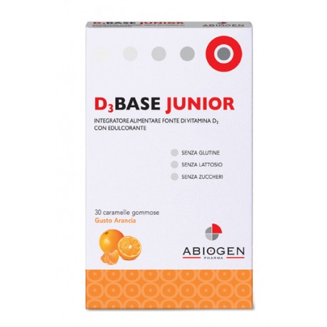 Abiogen D3 Base Junior 30 caramelle gommose gusto arancia