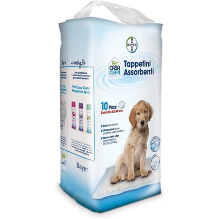 Bayer Pet Casa Clean - Tappetini assorbenti per animali domestici 10 pezzi 60x90 Bayer Pet Casa Clean - Tappetini assorbenti per animali domestici 10 pezzi 60x90