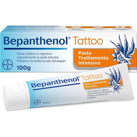 Bepanthenol Tattoo - Crema pasta trattamento intensivo per curare i tatuaggi 100 g Bepanthenol Tattoo - Crema pasta trattamento intensivo per curare i tatuaggi 100 g