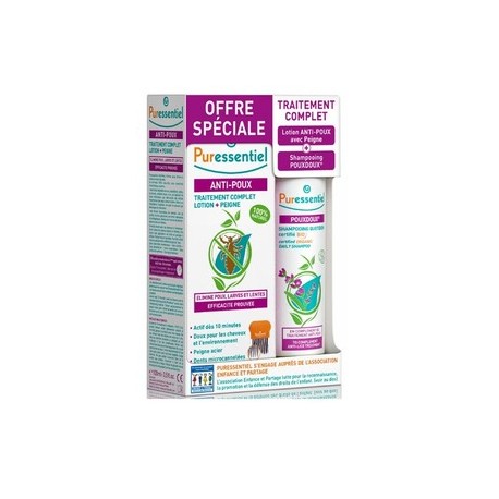 Puressentiel Duo Antipidocchi lozione 100 ml + shampoo 200 ml + pettine