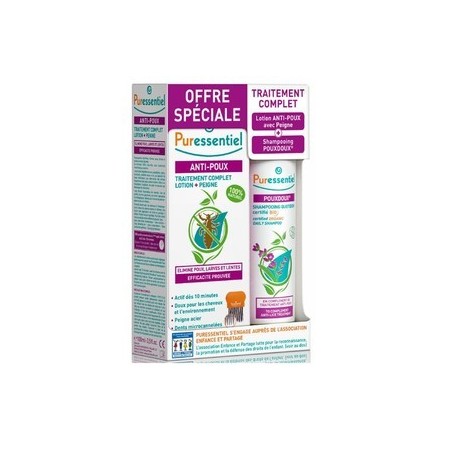 Puressentiel Duo Antipidocchi lozione 100 ml + shampoo 200 ml + pettine Puressentiel Duo Antipidocchi lozione 100 ml + shampoo 200 ml + pettine