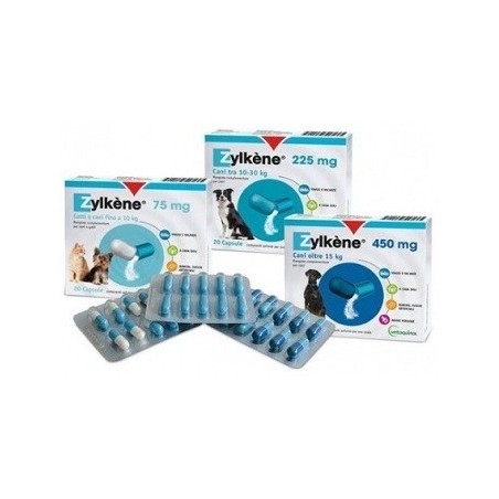 Zylkene Cani 225 mg - Mangime complementare per il benessere del cane contro lo stress 20 capsule Zylkene Cani 225 mg - Mangime complementare per il benessere del cane contro lo stress 20 capsule