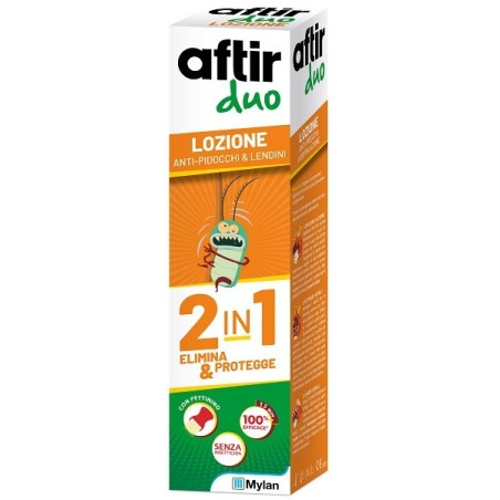 Aftir Duo Lozione elimina e protegge antipidocchi e lendini 100 ml Aftir Duo Lozione elimina e protegge antipidocchi e lendini 100 ml