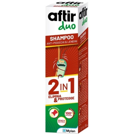 Aftir Duo Shampoo elimina e protegge antipidocchi e lendini 100 ml Aftir Duo Shampoo elimina e protegge antipidocchi e lendini 100 ml