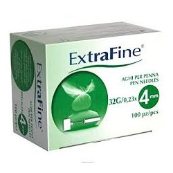 Ago per penna da insulina extrafine 32 gauge 4 mm 100 pezzi