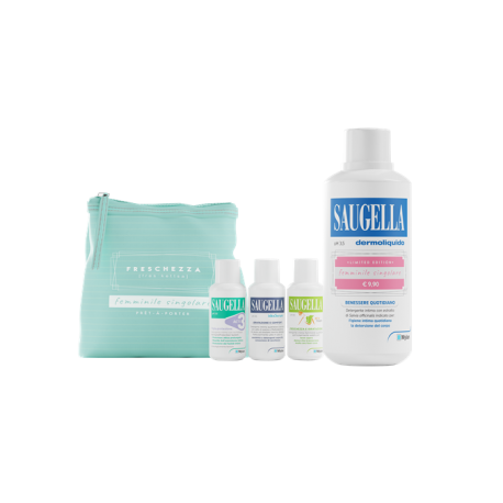Saugella Dermoliquido Blu 500ml + pochette omaggio - Detergente Intimo con ph 3.5 Saugella Dermoliquido Blu 500ml + pochette omaggio - Detergente Intimo con ph 3.5