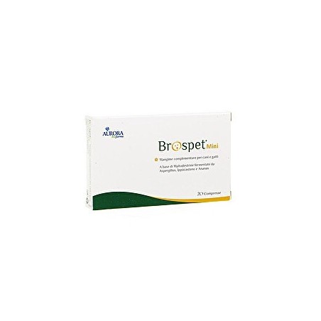 Brospet Mini integratore drenante per cani e gatti sotto i 10 kg 20 compresse Brospet Mini integratore drenante per cani e gatti sotto i 10 kg 20 compresse