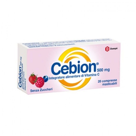 Cebion integratore di vitamina C senza zucchero gusto frutti di bosco 20 compresse Cebion integratore di vitamina C senza zucchero gusto frutti di bosco 20 compresse