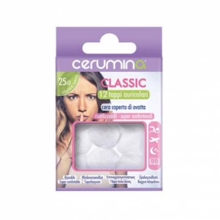 Cerumina Classic tappi auricolari in cera riutilizzabili 12 pezzi Cerumina Classic tappi auricolari in cera riutilizzabili 12 pezzi