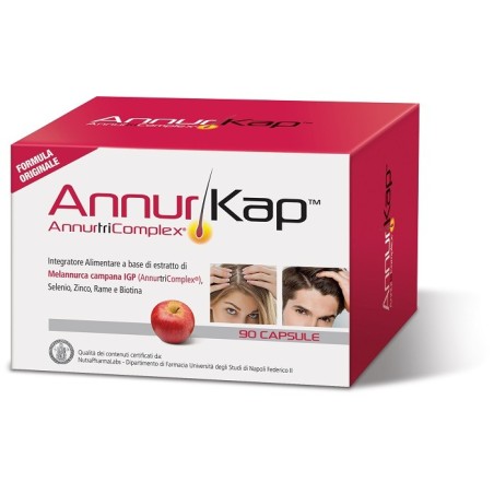 AnnurKap integratore di Melannurca Campana per il benessere dei capelli 90 capsule AnnurKap integratore di Melannurca Campana per il benessere dei capelli 90 capsule