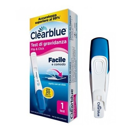 Clearblue Test di gravidanza Flip & Click pieghevole pratico 1 pezzo Clearblue Test di gravidanza Flip & Click pieghevole pratico 1 pezzo