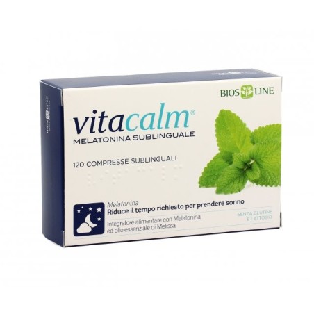 Bios Line VitaCalm Melatonina Sublinguale integratore per sonno 120 cpr Bios Line VitaCalm Melatonina Sublinguale integratore per sonno 120 cpr