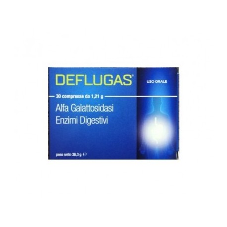 Deflugas integratore per eliminazione dei gas intestinali 30 compresse masticabili