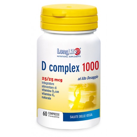 Longlife D Complex 1000 - Integratore di vitamina D3 e K2 60 compresse
