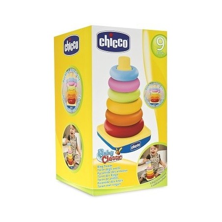 Chicco Torre degli Anelli gioco piramide colorata per bambini da 9 mesi Chicco Torre degli Anelli gioco piramide colorata per bambini da 9 mesi