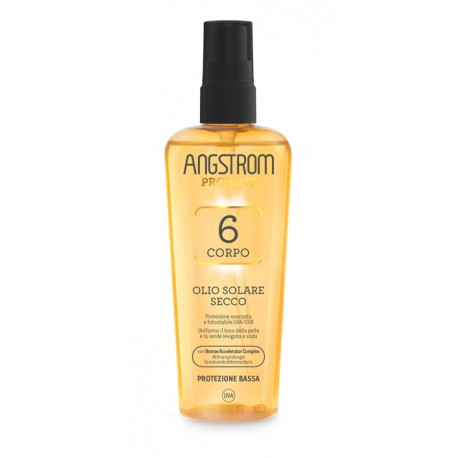 Angstrom Protect Olio secco solare spray protezione SPF 6 acceleratore di abbronzatura 150 ml