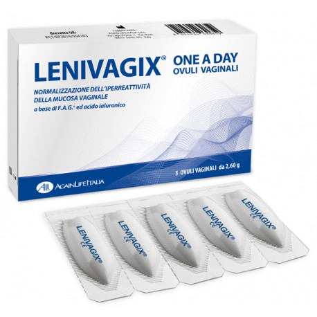 Lenivagix One A Day Ovuli vaginali normalizzanti per irritazioni 5 pezzi