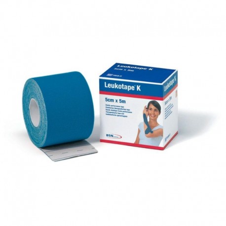 Leukotape K Benda adesiva blu per taping fisioterapico 5 cm x 5 m