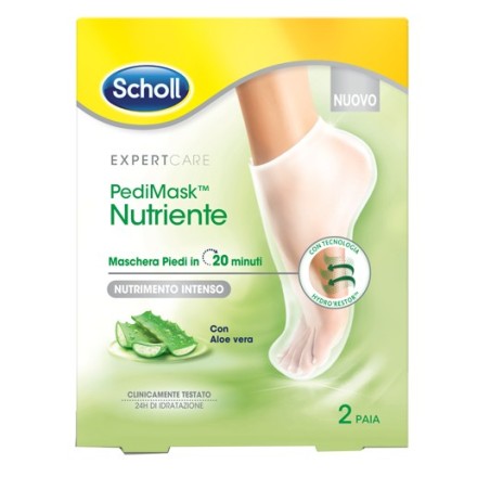 Scholl Pedimask Nutriente Maschera piedi in 20 minuti all'aloe vera 2 paia Scholl Pedimask Nutriente Maschera piedi in 20 minuti all'aloe vera 2 paia