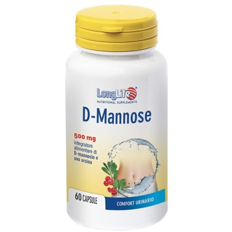 LongLife D-Mannose 500 mg integratore per comfort urinario 60 capsule LongLife D-Mannose 500 mg integratore per comfort urinario 60 capsule