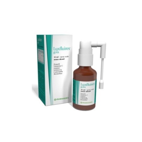 Luxfluires Gola spray lenitivo per tosse e infiammazione 30 ml Luxfluires Gola spray lenitivo per tosse e infiammazione 30 ml