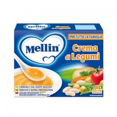 Mellin Crema di legumi per tutta la famiglia 13 bustine monodose 8 g Mellin Crema di legumi per tutta la famiglia 13 bustine monodose 8 g