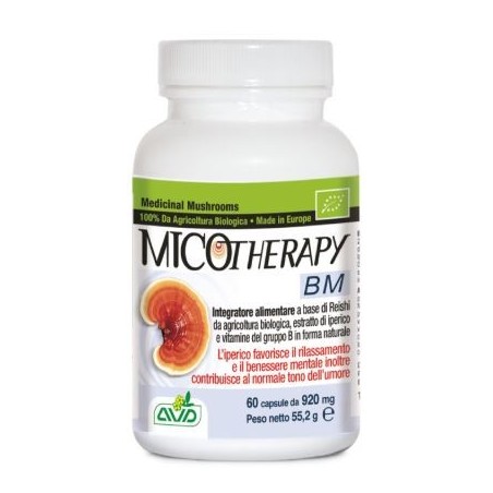 Micotherapy BM integratore a base di Reishi per il tono dell'umore 60 capsule Micotherapy BM integratore a base di Reishi per il tono dell'umore 60 capsule