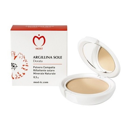 Most Argillina Sole Polvere compatta dorata protezione solare minerale 8,5 g Most Argillina Sole Polvere compatta dorata protezione solare minerale 8,5 g