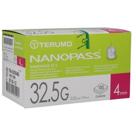 Nanopass ago per penna da insulina G32,5 4 mm 100 pezzi Nanopass ago per penna da insulina G32,5 4 mm 100 pezzi