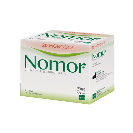 Nomor Crema antiemorroidaria cicatrizzante emorroidi e ragadi 20 pezzi 5 ml