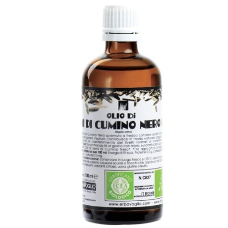 Olio di semi di cumino nero integratore Ayurvedico biologico per difese immunitarie 100 ml Olio di semi di cumino nero integratore Ayurvedico biologico per difese immunitarie 100 ml