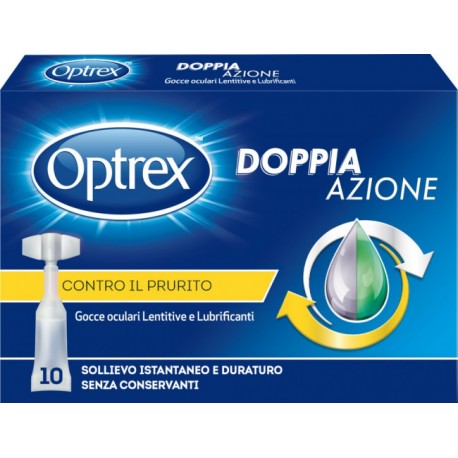 Optrex Gocce oculari doppia azione lenitive lubrificanti monodose 10 flaconcini