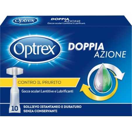 Optrex Gocce oculari doppia azione lenitive lubrificanti monodose 10 flaconcini Optrex Gocce oculari doppia azione lenitive lubrificanti monodose 10 flaconcini