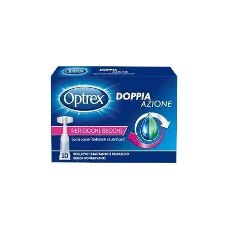 Optrex Doppia azione collirio reidratante lubrificante 10 monodose Optrex Doppia azione collirio reidratante lubrificante 10 monodose