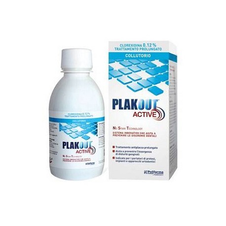 Plakout Active Collutorio con clorexidina 0,20% trattamento d'urto 200 ml