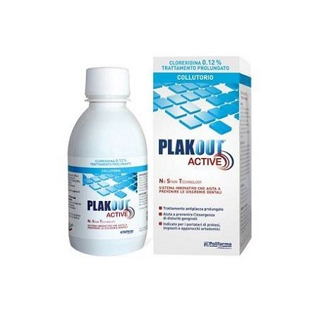 Plakout Active Collutorio con clorexidina 0,20% trattamento d'urto 200 ml Plakout Active Collutorio con clorexidina 0,20% trattamento d'urto 200 ml